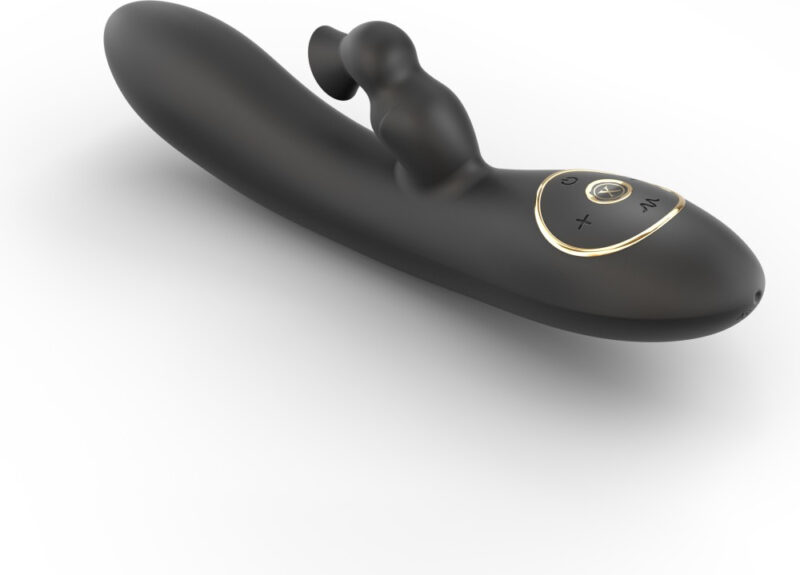Divine Rabbit – Vibratore rabbit nero con doppia stimolazione
