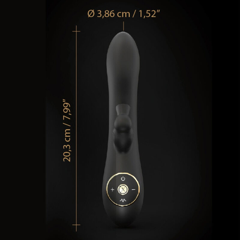 Divine Rabbit – Vibratore rabbit nero con doppia stimolazione