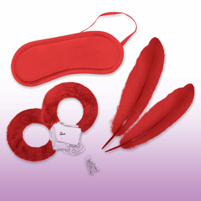 bondage kit soft per giochi di ruolo Lover’s Dream con mascherina e piume